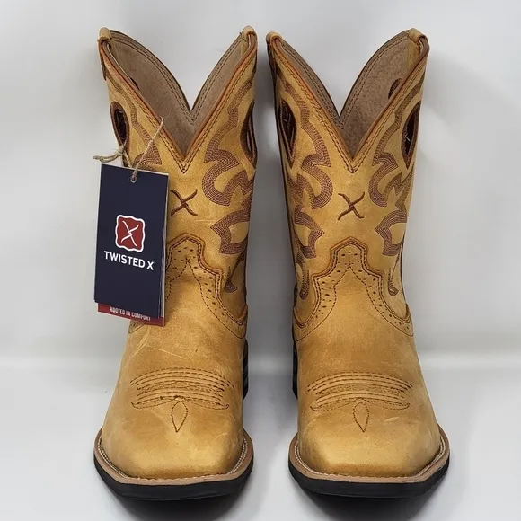 Twisted X 9&quot; Women's Size 9.5 Stock Brown Leather Western Boots WRS0037 New