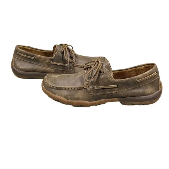 Twisted X Boat Shoe Driving Moccasins GUC $120 Size 9M   S2879