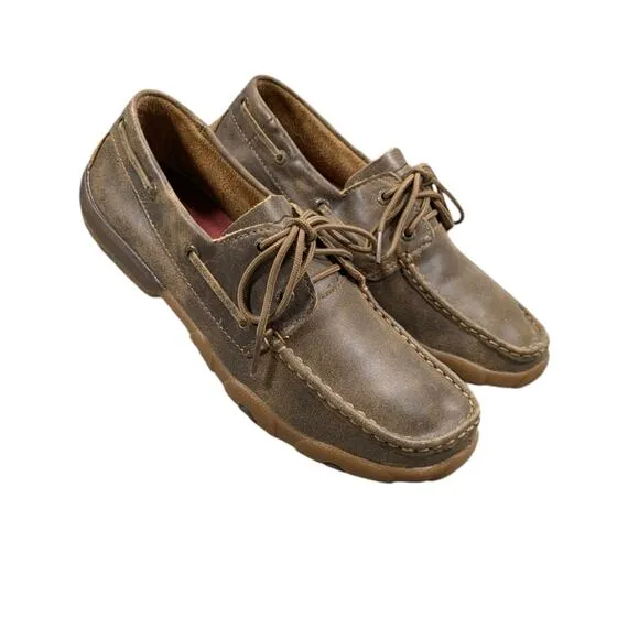Twisted X Boat Shoe Driving Moccasins GUC $120 Size 9M   S2879