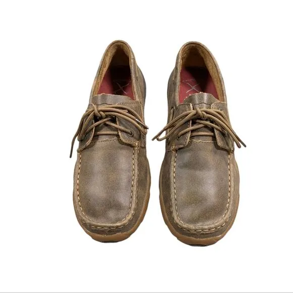 Twisted X Boat Shoe Driving Moccasins GUC $120 Size 9M   S2879