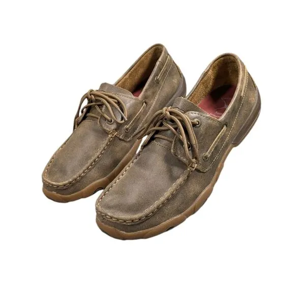 Twisted X Boat Shoe Driving Moccasins GUC $120 Size 9M   S2879