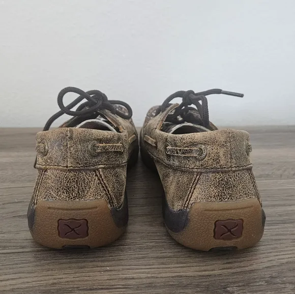 Twisted X Leopard Print Boat Shoe Driving Moc Size 2.5