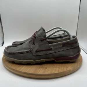 Twisted X Shoes Womens 10 M Slip-on Shoes Moccasin Boat Grey Berry WDM0121