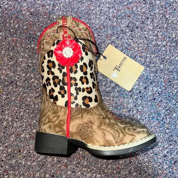 Twister Kids Cowgirl Boots in Leopard Avery NEW in Box