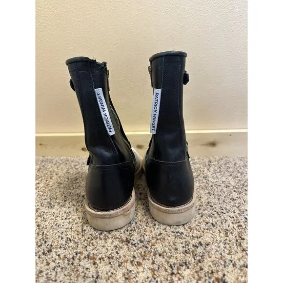 Two Thousand Never Patrick Winget Men's Boots 8 Black Engineer Leather Side Zip