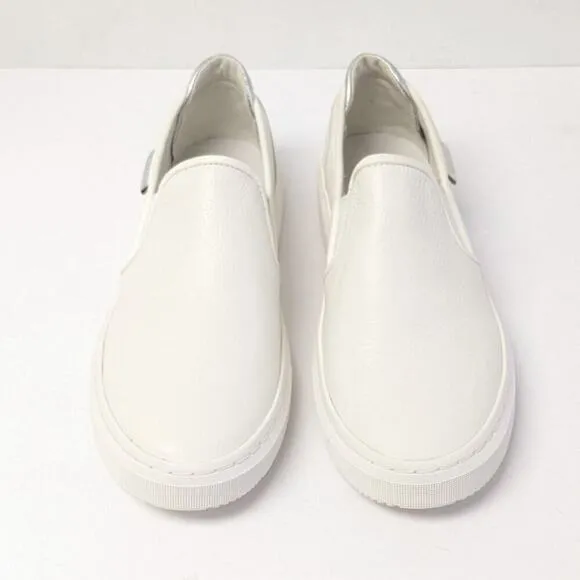 UGG Alameda Slip-On Sneakers, White Leather, Women's 10