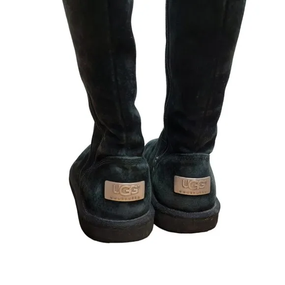 Ugg Australia Greenfield SN 1891 Black Side Zip Womens Size 7 Tall Boots