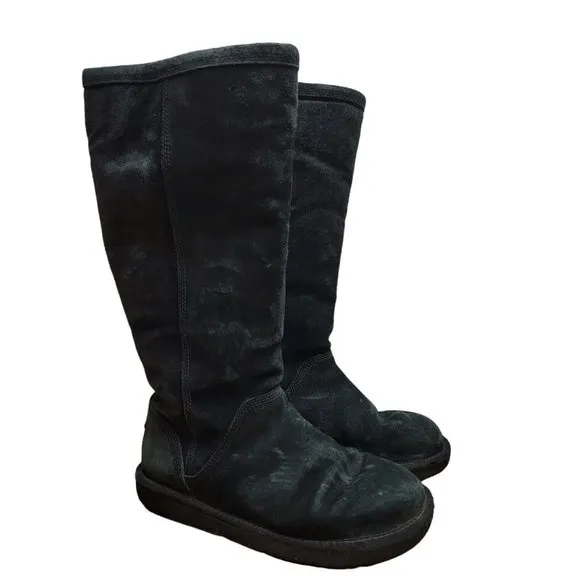 Ugg Australia Greenfield SN 1891 Black Side Zip Womens Size 7 Tall Boots