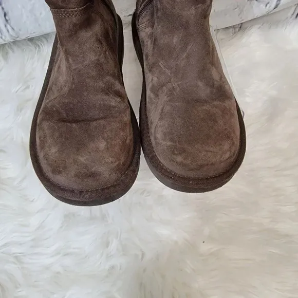 UGG Australia Roslyn Womens Brown Suede Zip Side Tall Shearling Winter Boots 7