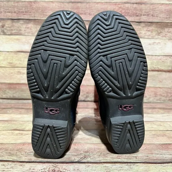 Ugg Black Leather Kesey Boots