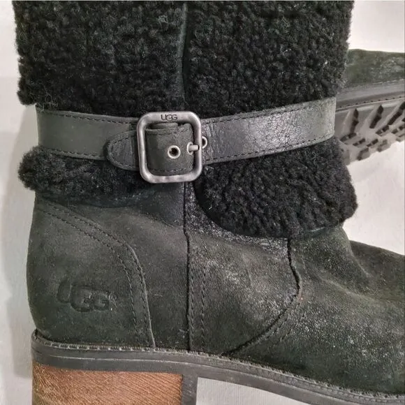 UGG Blayre II Black Suede Boots Size 9