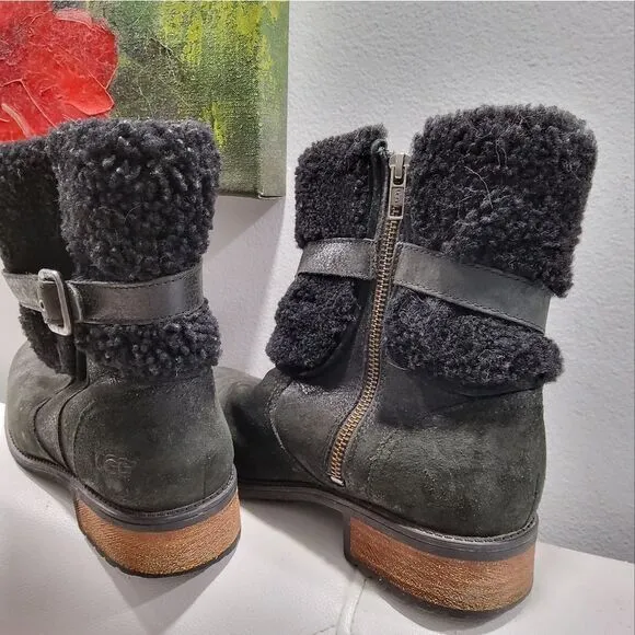 UGG Blayre II Black Suede Boots Size 9