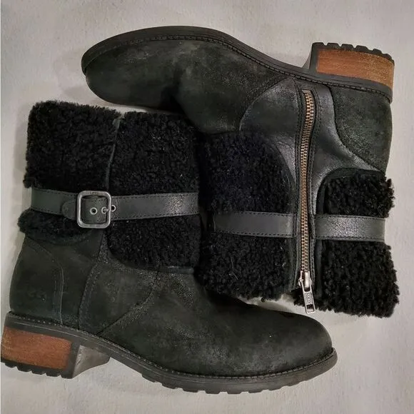UGG Blayre II Black Suede Boots Size 9