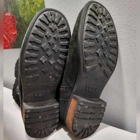 UGG Blayre II Black Suede Boots Size 9