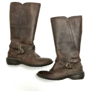 UGG Boots 7 Brown Leather Riding Lined Side Zip 1005450 Womens Buckles