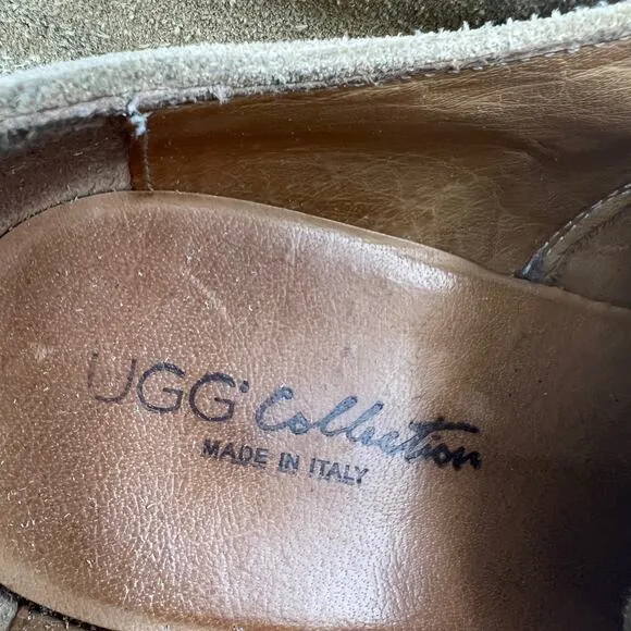 Ugg Collection Suede Derby Shoe Tan Khaki Oxford Lug Sole