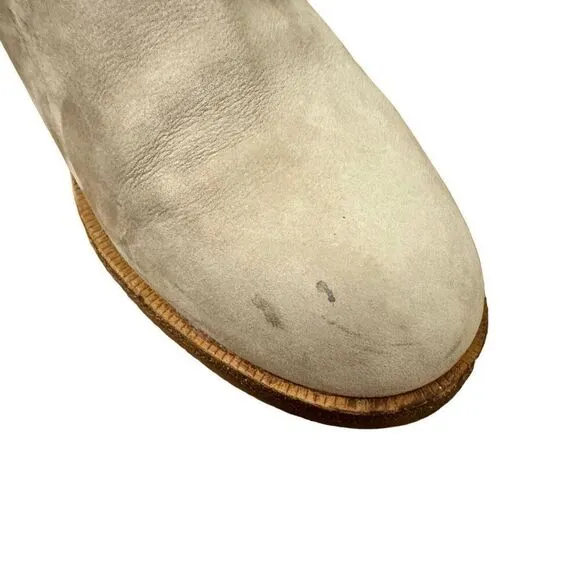 UGG Elora Sahara Nubuck Leather Ankle Boots Taupe Beige Tan Pull On Size 7