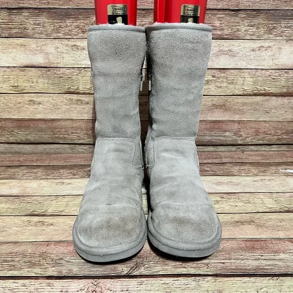 Ugg Grey Suede Side Zip Winter Boots
