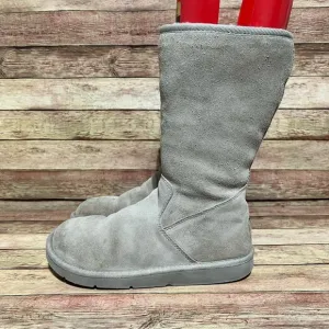 Ugg Grey Suede Side Zip Winter Boots