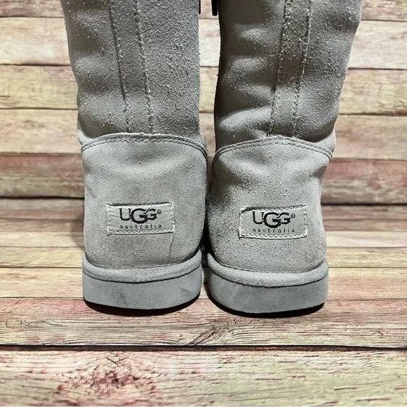Ugg Grey Suede Side Zip Winter Boots