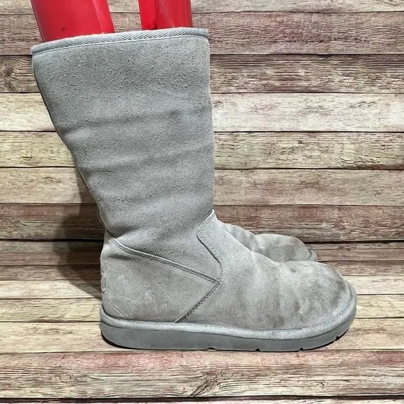 Ugg Grey Suede Side Zip Winter Boots
