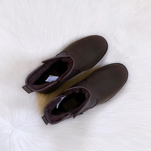 UGG Lavelle Stout Leather Ankle Boots