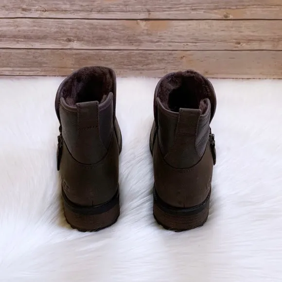 UGG Lavelle Stout Leather Ankle Boots