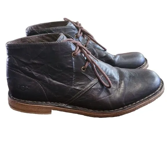 UGG Leighton brown leather shoes sz 12