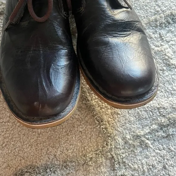 Ugg Leighton chukka boots brown crinkled leather 11