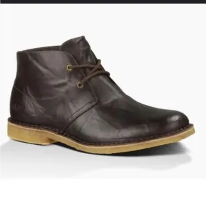 Ugg Leighton chukka boots brown crinkled leather 11