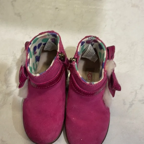Ugg Libbie Raspberry Sorbet Boots,Side Zip.Toddler 7.5. EUC