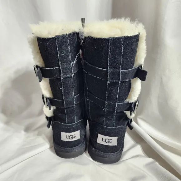 Ugg Maddi Black Leather Boots Size 2