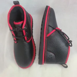 UGG Men's Neumel Leather Ankle Boots in Black/Red Sz 8 &amp; 14