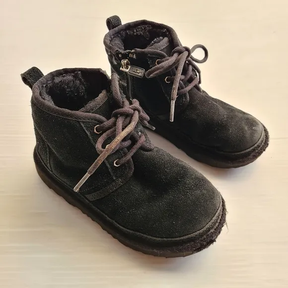 UGG Neumal kids black suede chukka boots