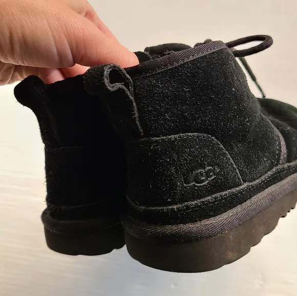UGG Neumal kids black suede chukka boots