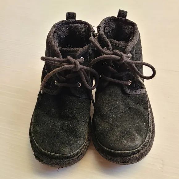 UGG Neumal kids black suede chukka boots