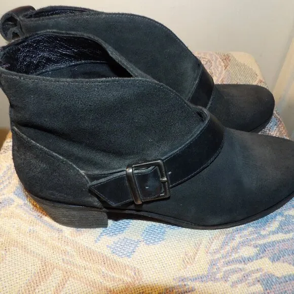 UGG Sherpa Lined Leather Ankle Bootie Sz 7