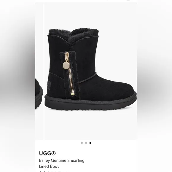 UGG Toddler Bailey Zip Boots in Black (size 6)