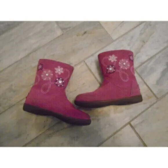 UGG Toddler girls size 7.5 Pink Floral Boots S/N 1003095T
