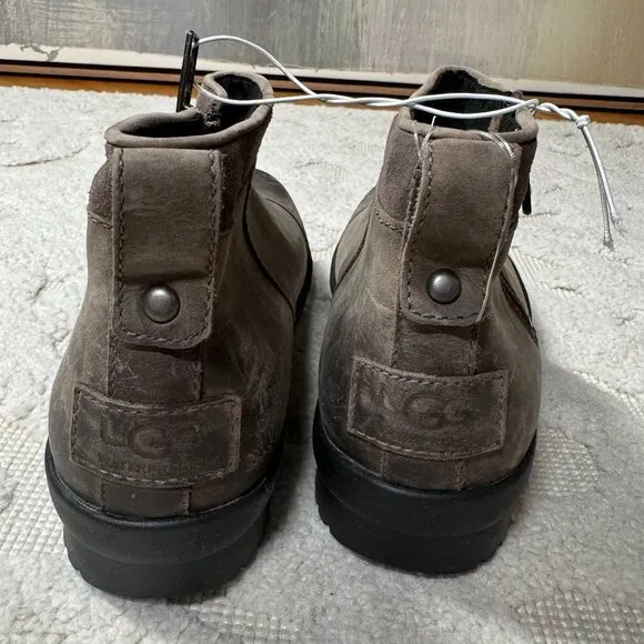 UGG Women's Brown Booties Side Zip‎ Ankle Boots attell water resistant new 6