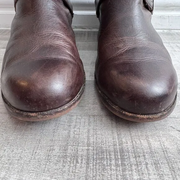 UGG Women's Channing II Riding Boots size 10 Brown Leather Tall Harness Side Zip
