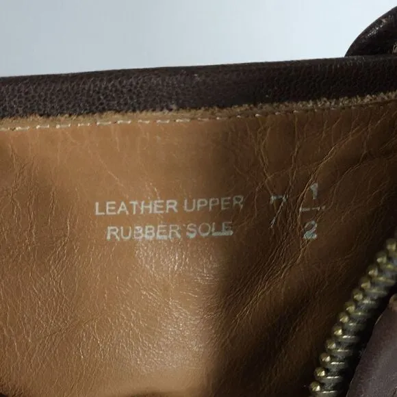 Ugg Women's elizabetha RARE US 7,5 Leather Brown Side Zip Moto Biker boots