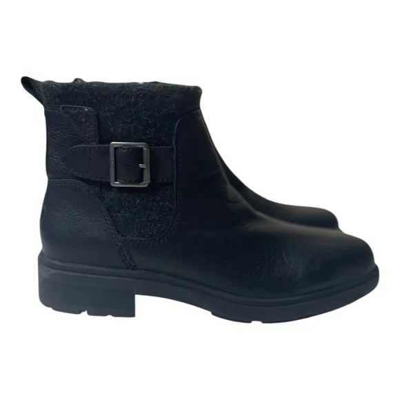 Ugg Women’s Harrison Black Stout Leather Moto Boots