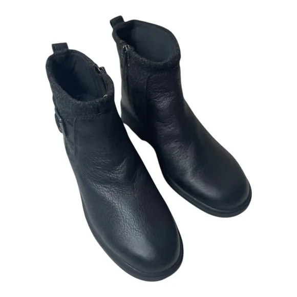 Ugg Women’s Harrison Black Stout Leather Moto Boots