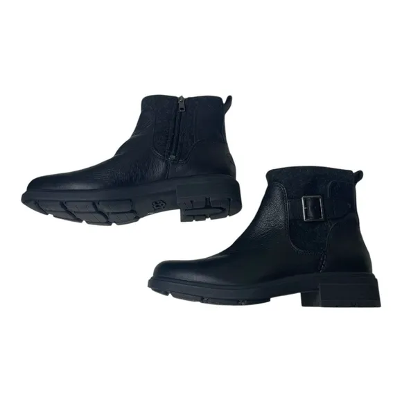 Ugg Women’s Harrison Black Stout Leather Moto Boots