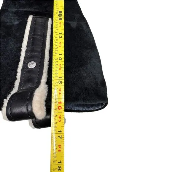 UGG Women’s Tess Black Suede Side Zip Tall Heeled Boot Size US 7