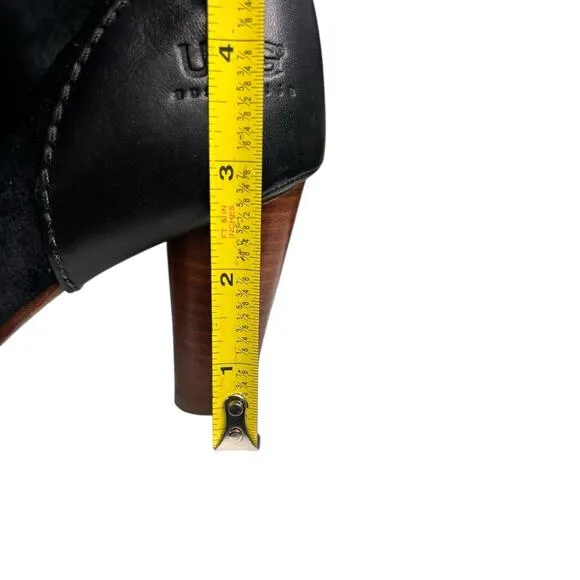 UGG Women’s Tess Black Suede Side Zip Tall Heeled Boot Size US 7