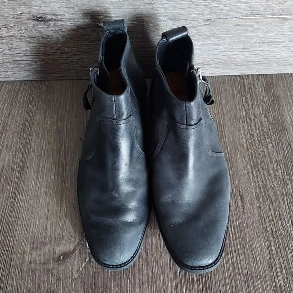 UGG Aureo Black Leather Ankle Boots sz 8.5