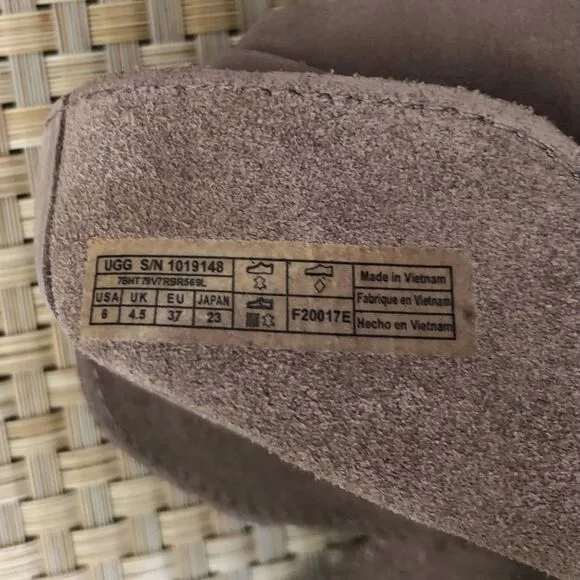 Ugg Elora Suede Leather Buckle Wrap Ankle Boots Tan Size 6