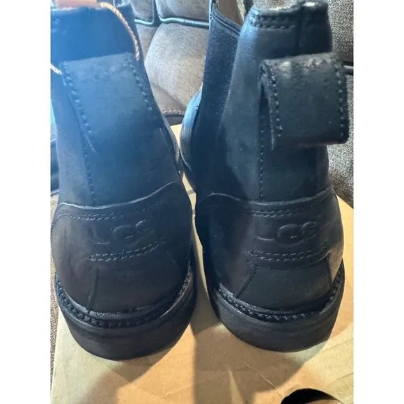 UGG Leif Men’s Black Leather Boots Size 10‎